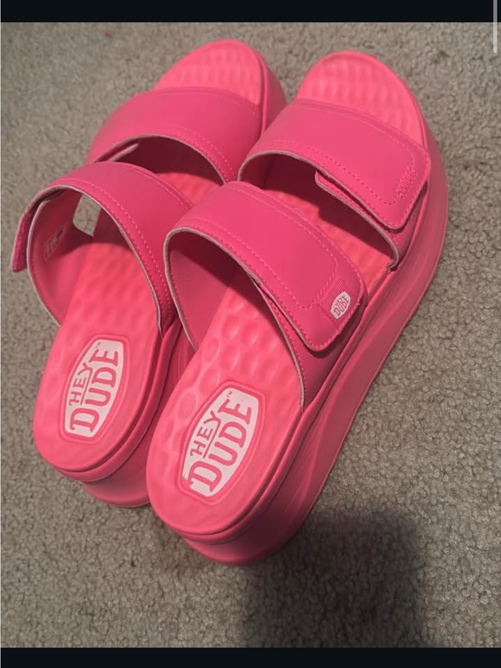 HEY DUDE Pink Delray Slide Sandals